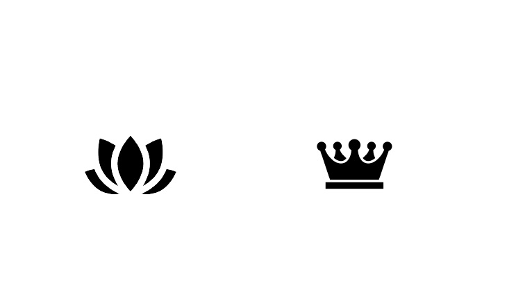 Petal + Crown logo detail